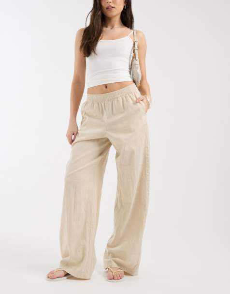 JJXX - Pantaloni in misto lino beige - view 1