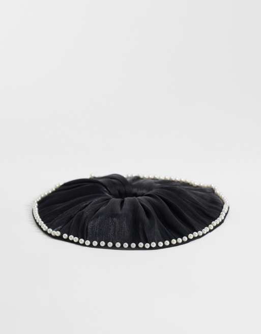 JJXX pearl scrunchie in black, 3 of 3