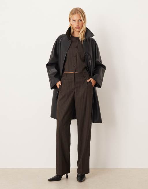 JJXX pinstripe vest in brown - part of a set, 2 of 4