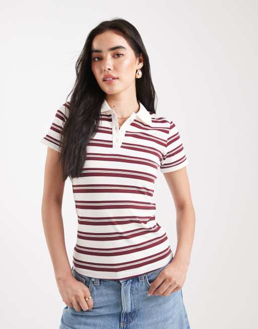 JJXX - Polo color panna a righe bordeaux