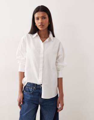 Jjxx Poplin Long Sleeve Shirt In White
