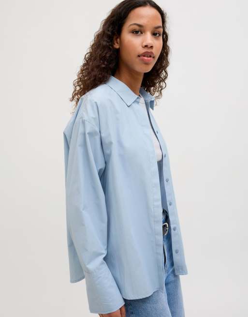 JJXX Poplin shirt in skyway 2, 6 of 7