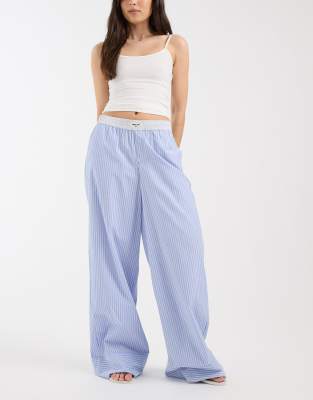 Jjxx Poplin Stripe Pants In Blue