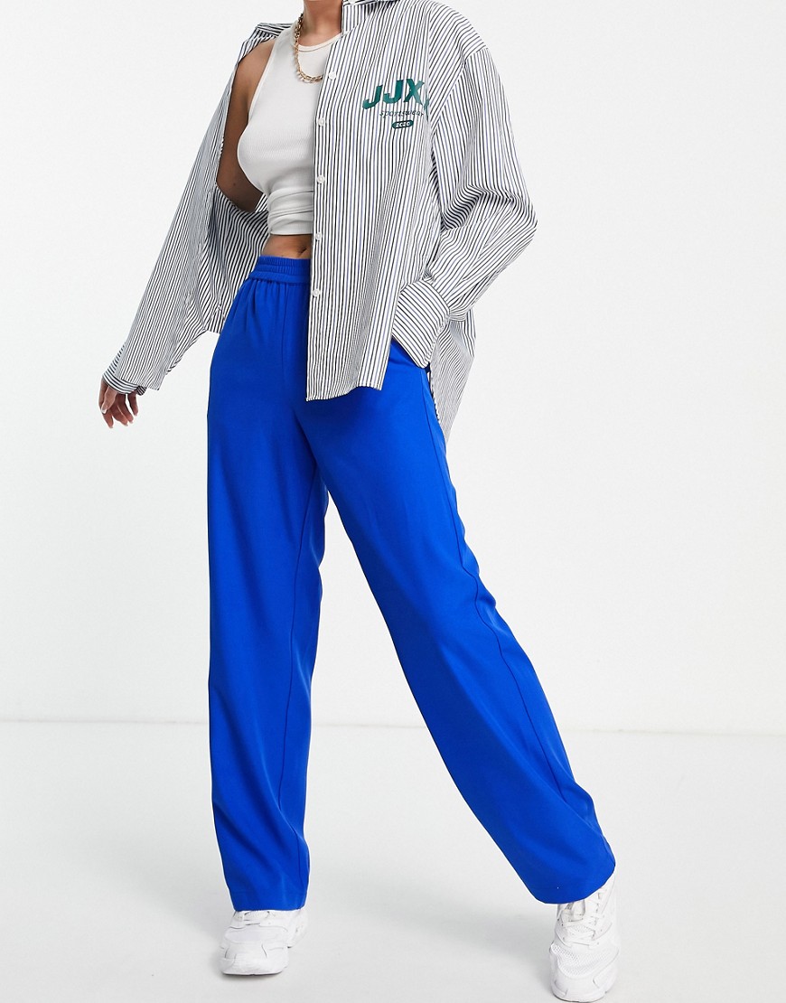 JJXX Poppy tailored dad trousers in bright blue