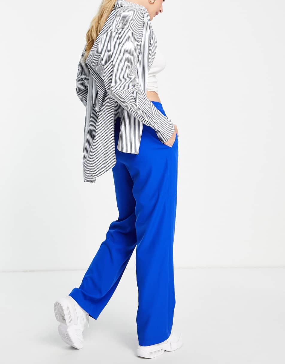 JJXX Poppy tailored dad trousers in bright blue