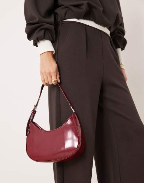 JJXX pu leather shoulder bag in burgundy - view 1