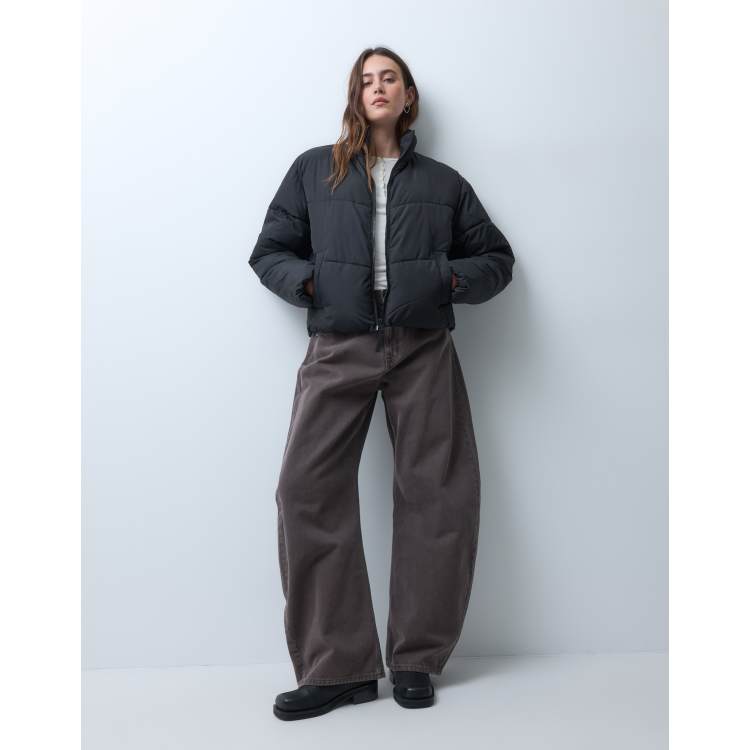 JJXX puffer jacket with high neck in black | ASOS