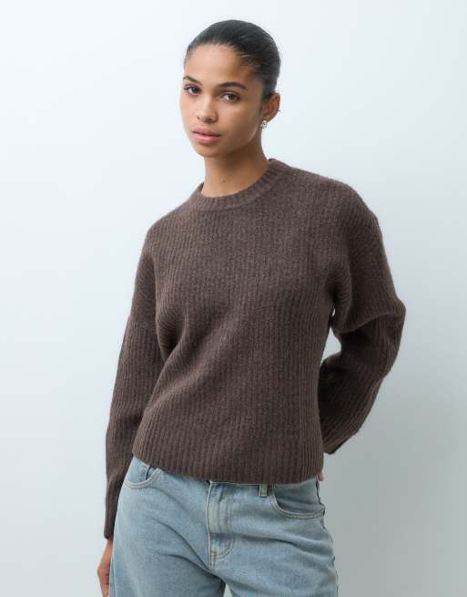 JJXX pull court côtelé duveteux marron, 5 de 5