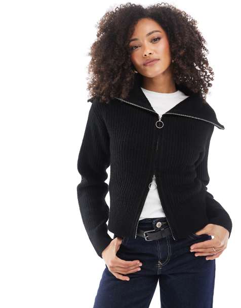 JJXX - Pull en maille à double curseur - Noir - view 1