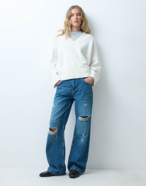 JJXX pull en maille col V crème, 4 de 4