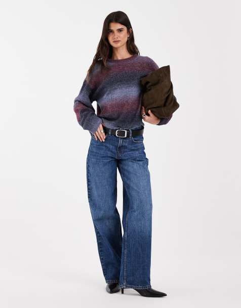 JJXX pull en maille dégradé bleu bordeaux - view 1