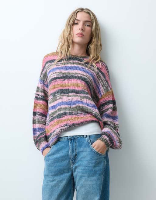 JJXX pull en maille spacedye rose foncé multicolore, 4 de 4