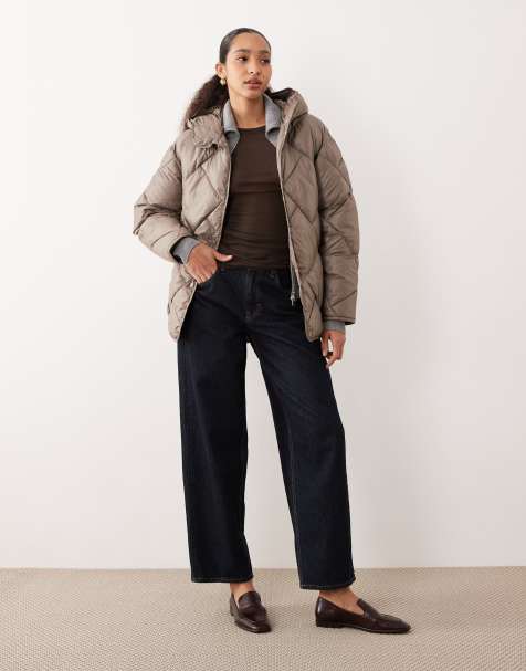 JJXX quilted hooded jacket in olive green 