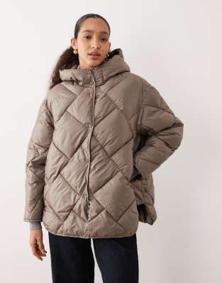 Jjxx Quilted Hooded Jacket In Green