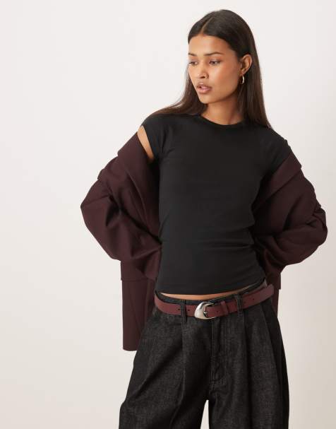 JJXX raglan fitted t-shirt in black - view 1