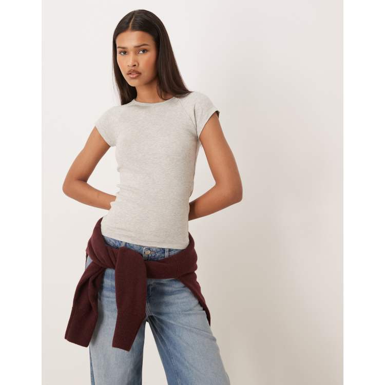 JJXX raglan fitted t-shirt in gray | ASOS