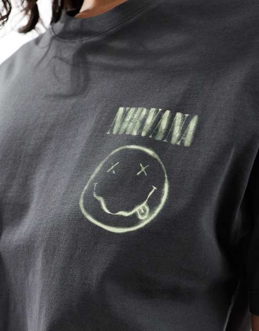 JJXX - Recht T-shirt met 'Nirvana'-print in grijs, 2 van 4