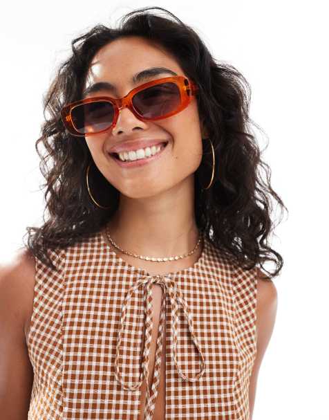 JJXX – Rechteckige Sonnenbrille in Orange - view 1