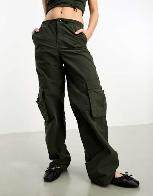 パンツ BrightlightUJOH Wide Flare Cargo PNT JJXX relaxed fit cargo pants in dark khaki - part of a set | ASOS