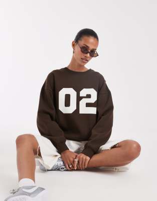 Jjxx Relaxed Fit Crew Neck Sweatshirt In Brown
