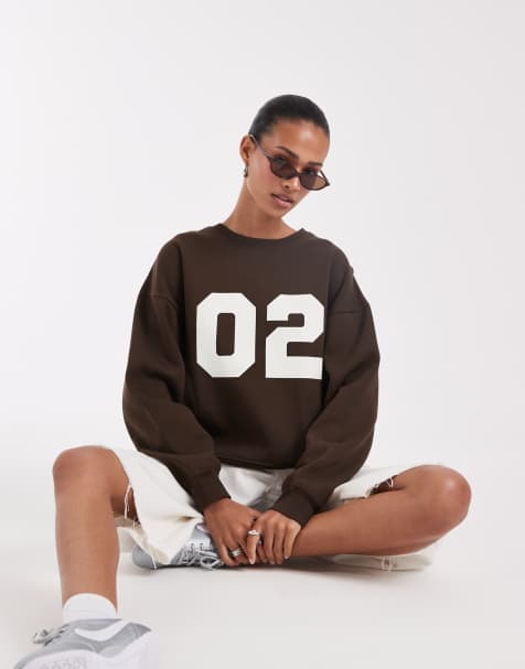 JJXX relaxed-fit sweatshirt met ronde hals in bruin - view 1
