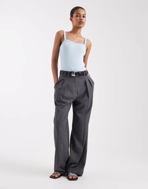 JJXX ribbed square neck vest in blue, 2 of 4