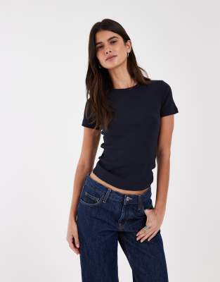 Jjxx Ribbed T-shirt In Black
