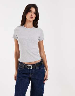 Jjxx Ribbed T-shirt In Gray