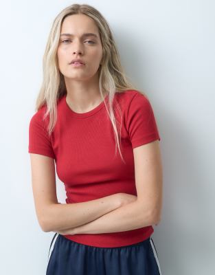 Jjxx Ribbed T-shirt In Red