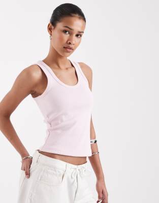 Jjxx Ribbed Tank Top With Scoop Neck In Pink