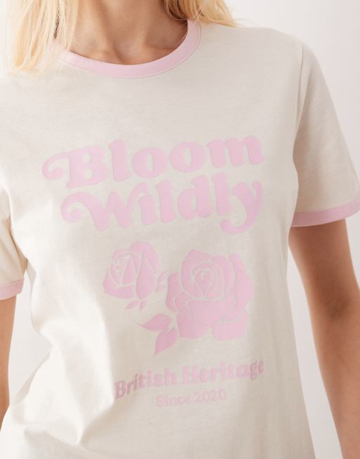 JJXX – Ringer-T-Shirt in Buttergelb mit Print, 4 von 4
