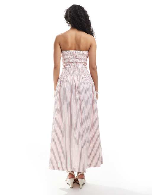 JJXX - Robe bandeau froncée à rayures - Rose, 4 de 4