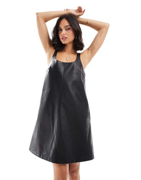 JJXX - Robe chasuble en similicuir - Noir - view 1