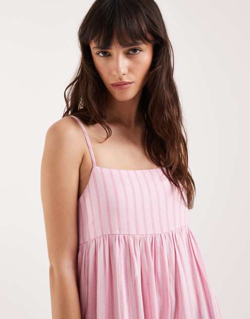 JJXX - Robe longue en lin mélangé rayé - Rose, 2 de 4