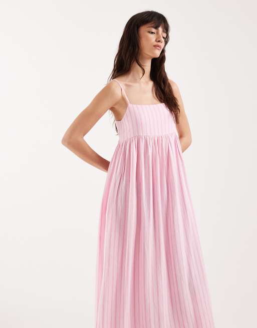 JJXX - Robe longue en lin mélangé rayé - Rose, 3 de 4