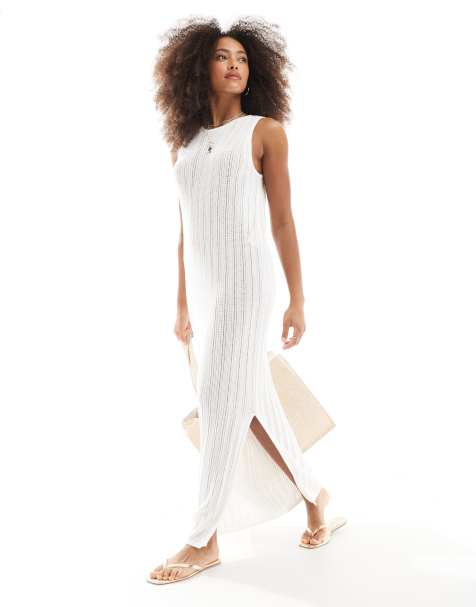 JJXX - Robe longue en maille au crochet - Blanc cassé - view 1