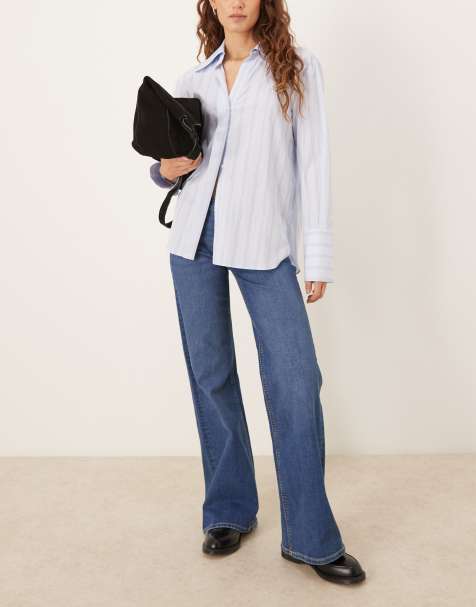 JJXX Rome flared jeans in mid blue - view 1