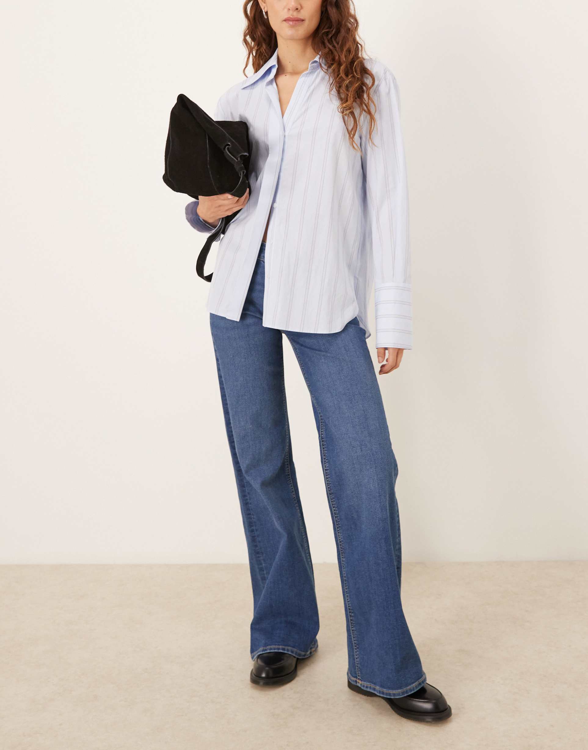 jjxx rome flared jeans in mid blue