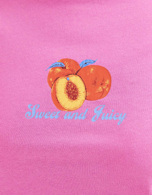JJXX – Rosa t-shirt med persikotryck, 4 av 4