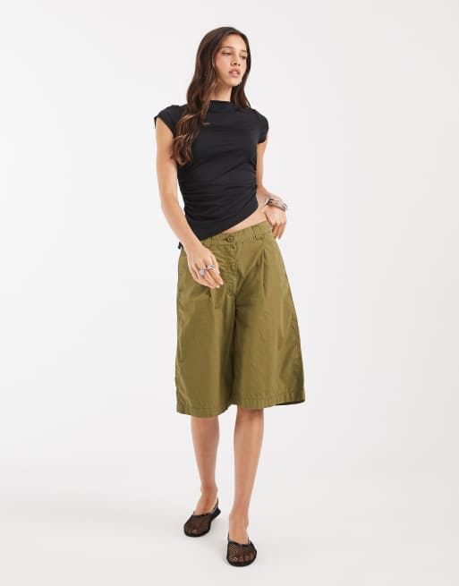 JJXX ruched boatneck top with aysmmetic hem in black, 3 of 4