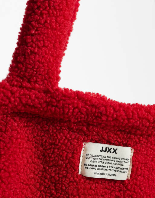 JJXX - Sac cabas en fausse fourrure - Rouge écarlate, 3 de 4