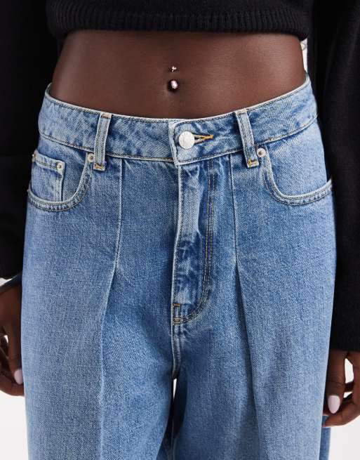 JJXX Sacai baggy barrel plisserede jeans i mellemvask, 5 af 5