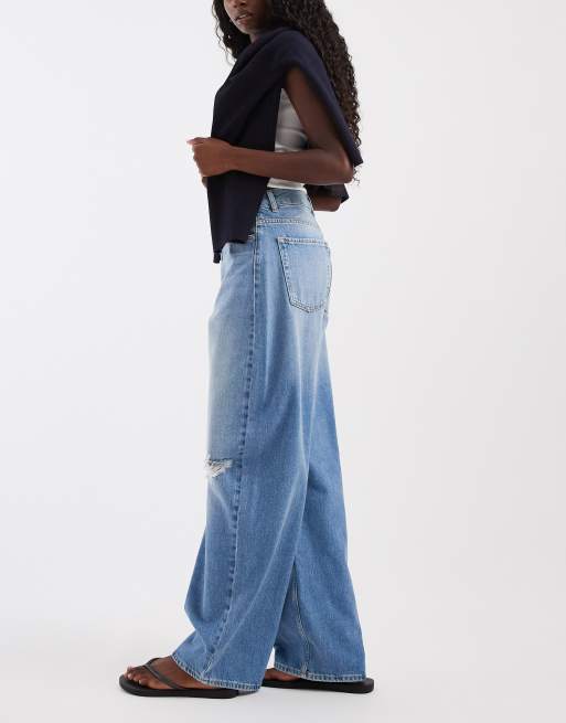 JJXX - Sacai - Jeans ampi a cilindro con strappi lavaggio medio, 2 di 5