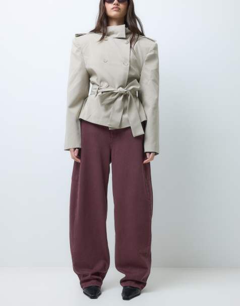 JJXX sakai baggy barrel jean in burgundy - view 1