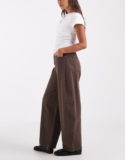 JJXX Sakai baggy barrell jeans in brown, 2 of 5