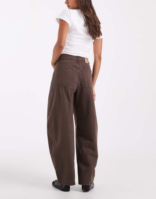 JJXX Sakai baggy barrell jeans in brown, 3 of 5