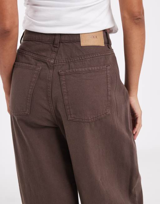 JJXX Sakai baggy barrell jeans in brown, 4 of 5