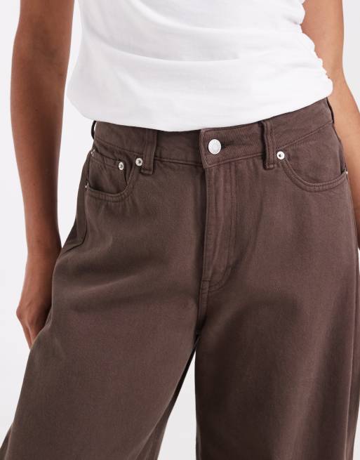 JJXX Sakai baggy barrell jeans in brown, 5 of 5