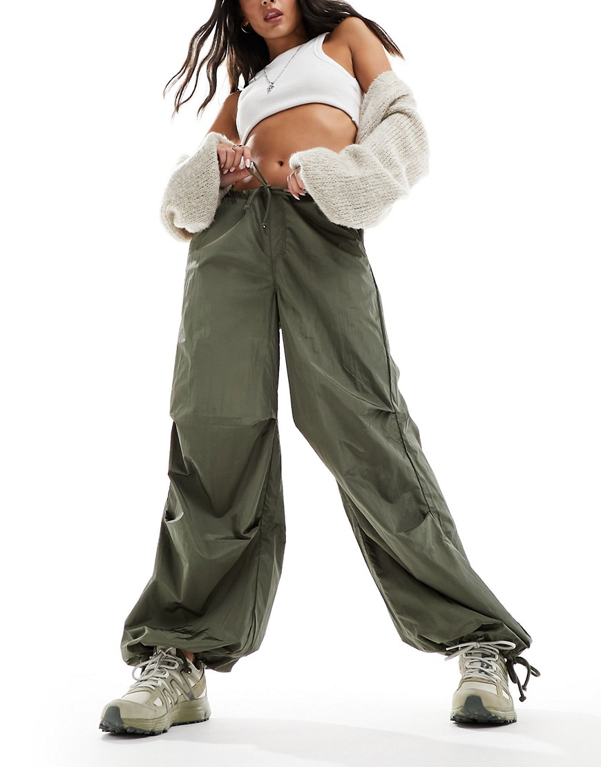 Jjxx Sally Parachute Pants In Khaki-green