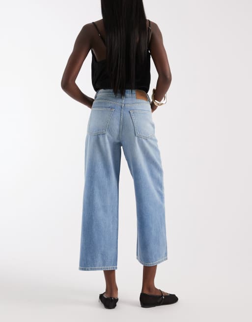 JJXX Santiago wide leg cropped jeans in light blue, 2 of 5